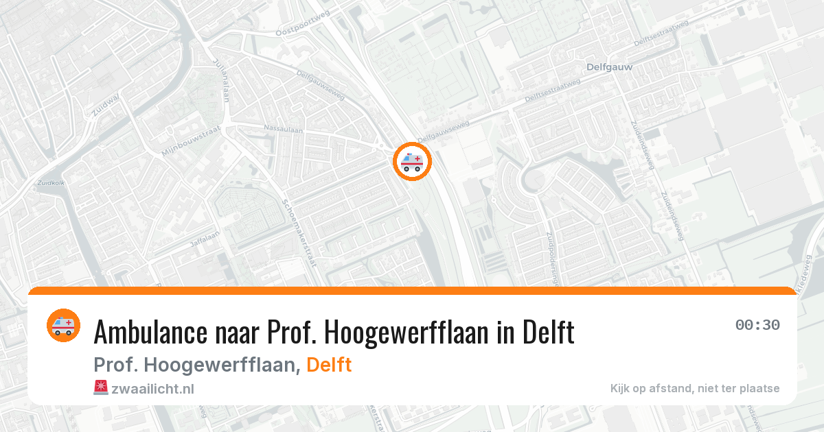 Ambulance naar Prof. Hoogewerfflaan in Delft — 29 jul 2026
