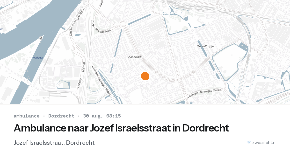 Ambulance naar Jozef Israelsstraat in Dordrecht — 30 aug 2026