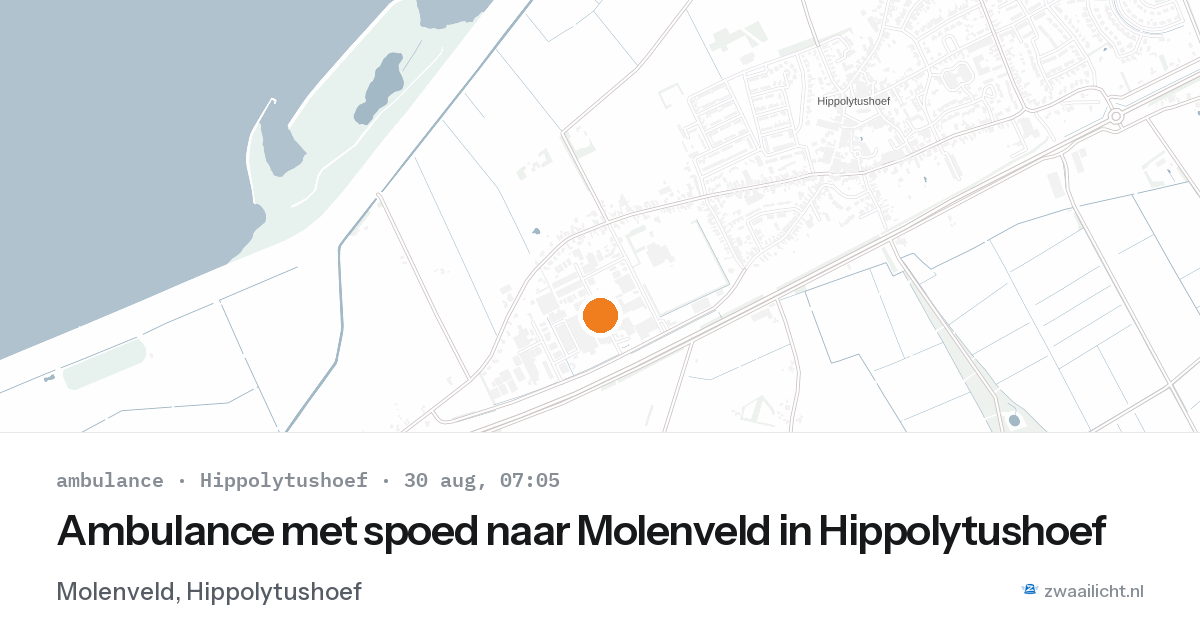 Ambulance met spoed naar Molenveld in Hippolytushoef — 30 aug 2026