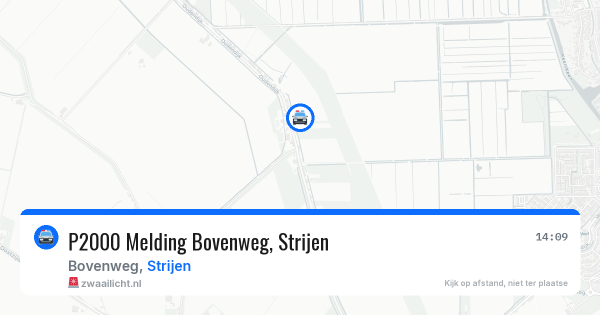 P2000 Melding Bovenweg, Strijen — 9 jul 2026