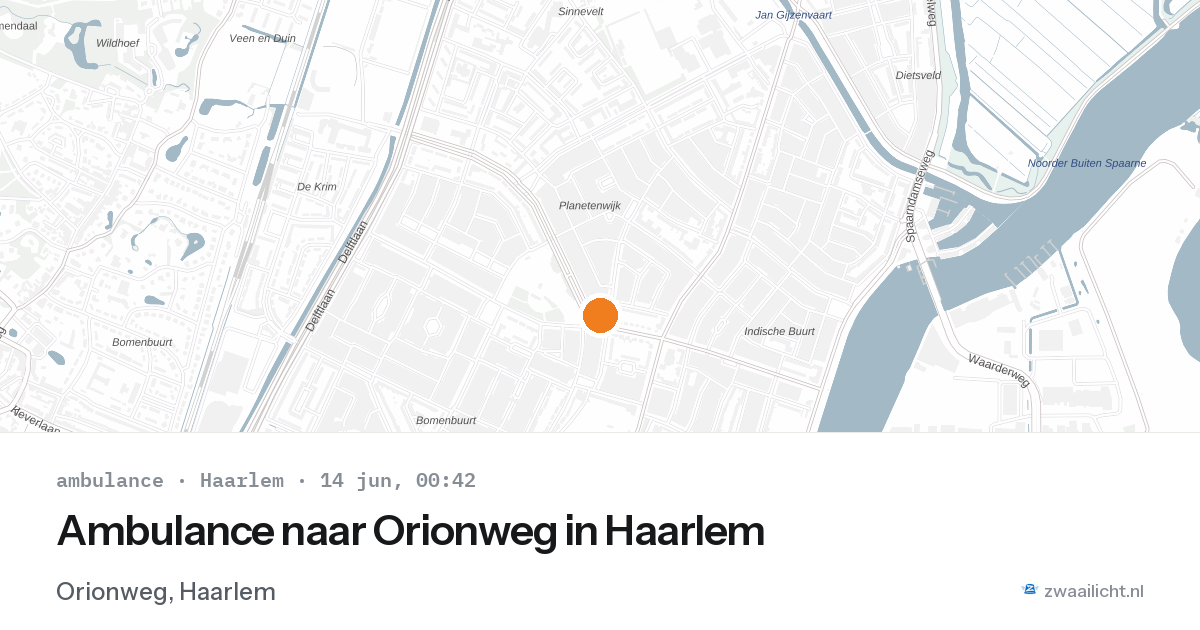 Ambulance naar Orionweg in Haarlem — 13 jun 2026
