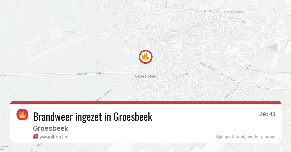 Brandweer ingezet in Groesbeek — 7 jun 2026 | 🚨 Zwaailicht.nl