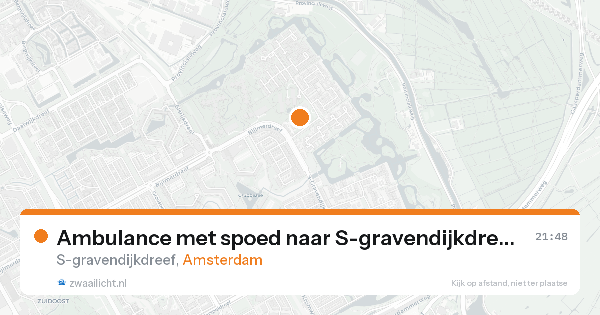 Ambulance met spoed naar S-gravendijkdreef in Amsterdam — 6 jun 2026