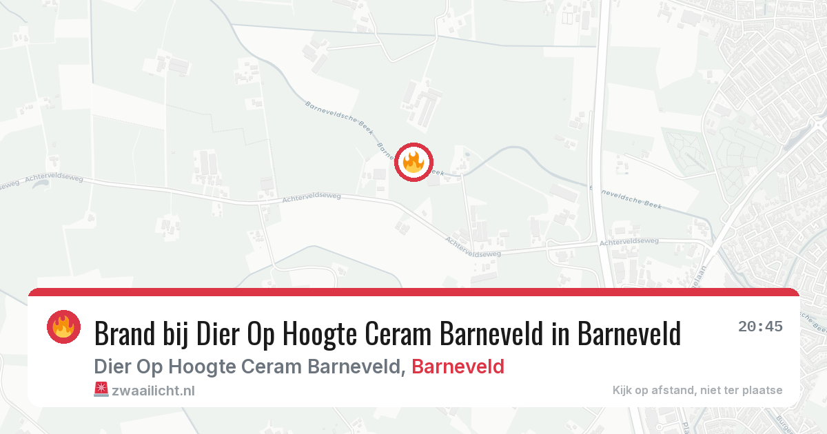 Brand bij Dier Op Hoogte Ceram Barneveld in Barneveld — 27 jun 2026