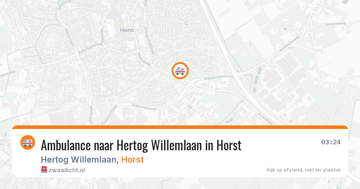 Ambulance naar Hertog Willemlaan in Horst — 3 aug 2026