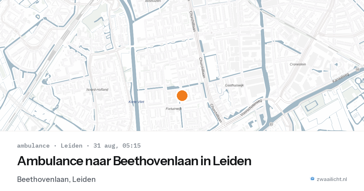 Ambulance naar Beethovenlaan in Leiden — 31 aug 2026