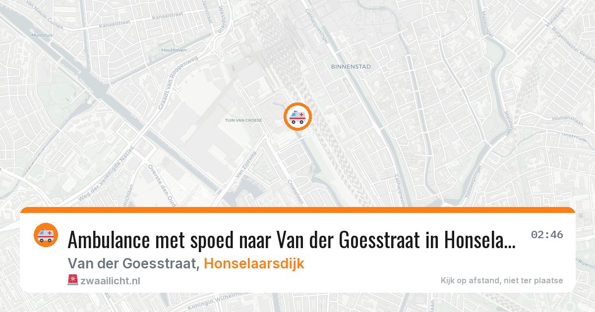 Ambulance met spoed naar Van der Goesstraat in Honselaarsdijk — 2 jun 2026