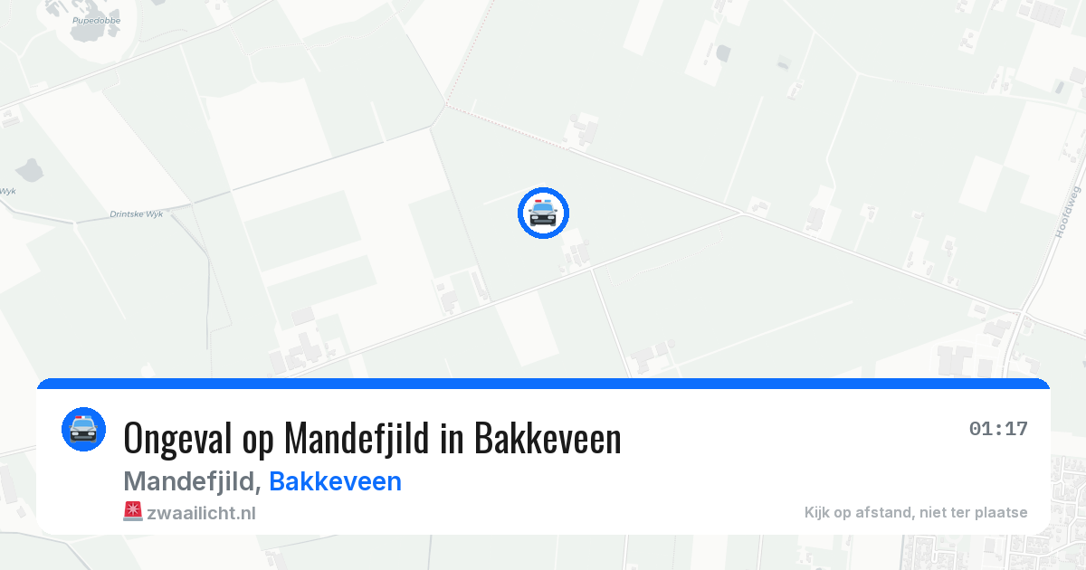 Ongeval op Mandefjild in Bakkeveen — 3 jul 2026