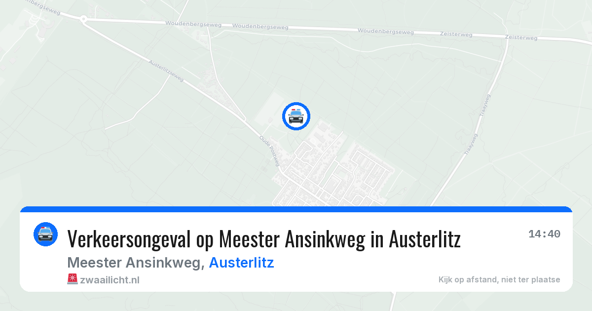 Verkeersongeval op Meester Ansinkweg in Austerlitz — 13 aug 2026