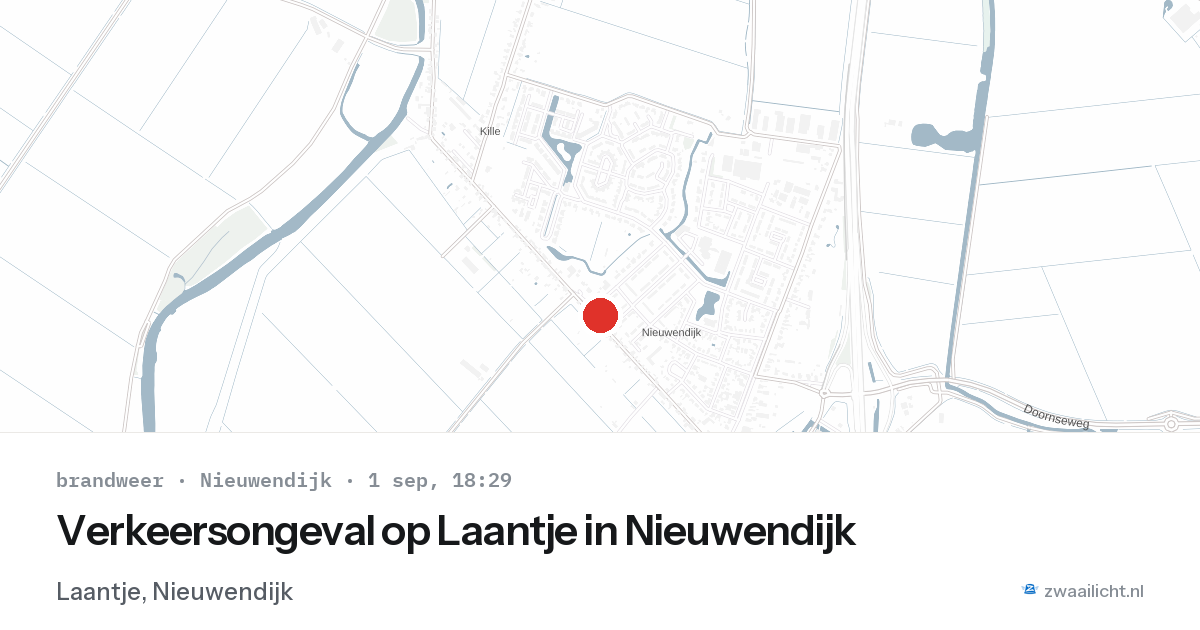 Verkeersongeval op Laantje in Nieuwendijk — 1 sep 2026