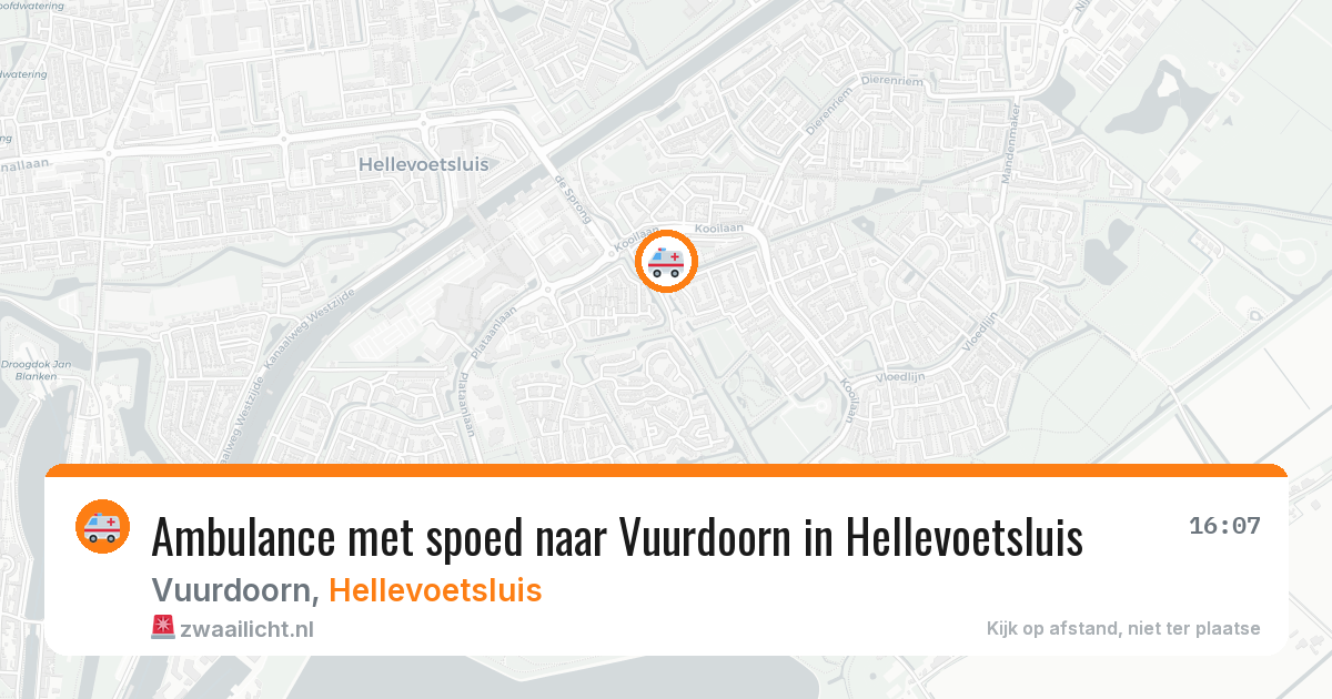 Ambulance met spoed naar Vuurdoorn in Hellevoetsluis — 13 jun 2026