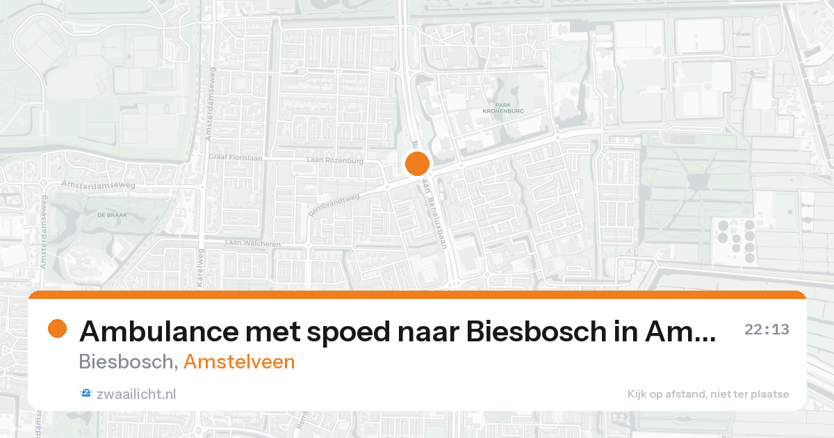 Ambulance met spoed naar Biesbosch in Amstelveen — 25 aug 2026
