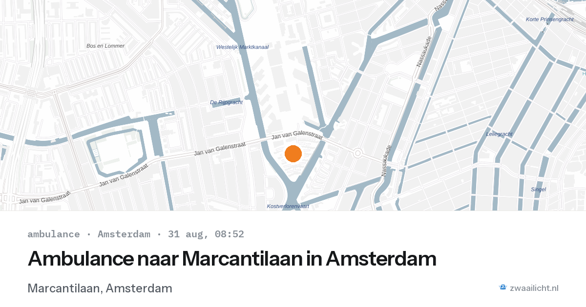 Ambulance naar Marcantilaan in Amsterdam — 31 aug 2026