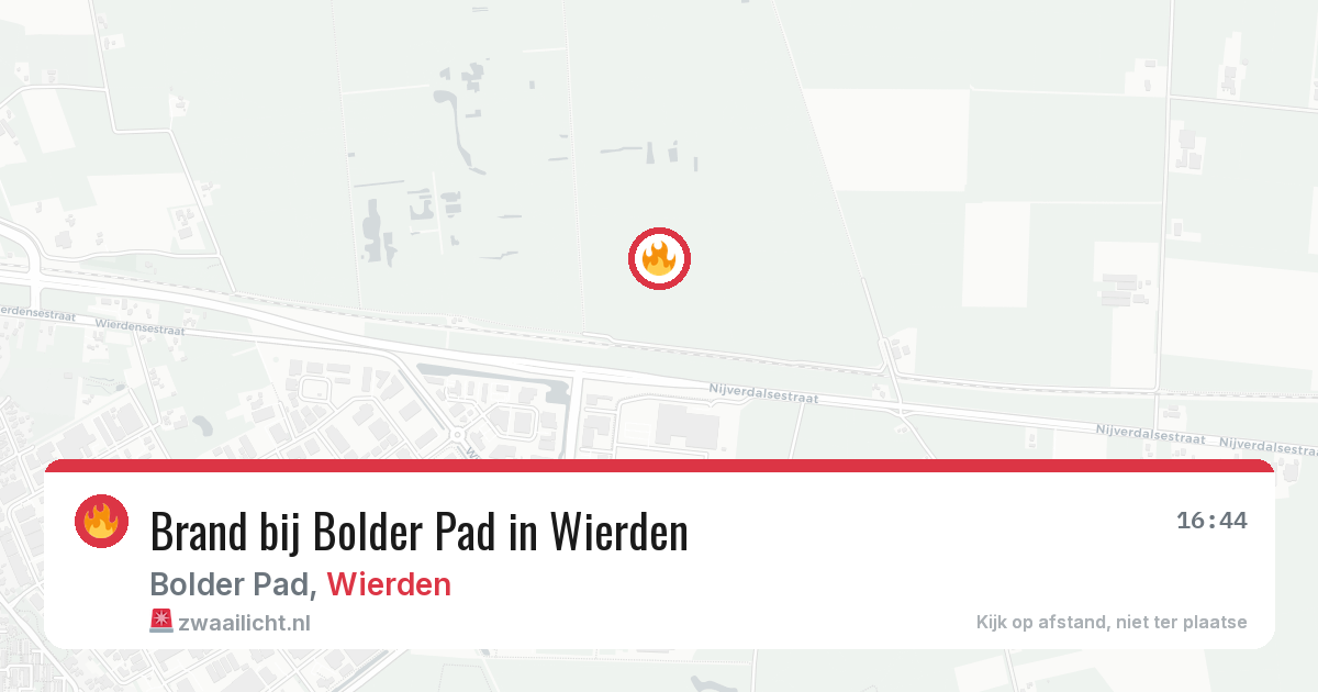 Brand bij Bolder Pad in Wierden — 11 aug 2026