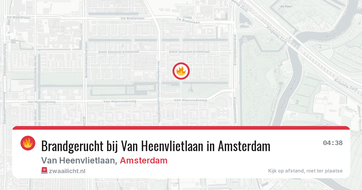 Brandgerucht bij Van Heenvlietlaan in Amsterdam — 6 mei 2026