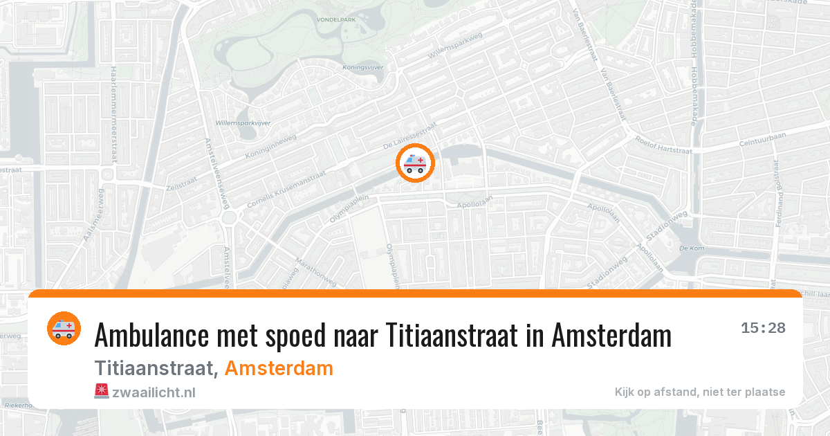 Ambulance met spoed naar Titiaanstraat in Amsterdam — 30 jul 2026