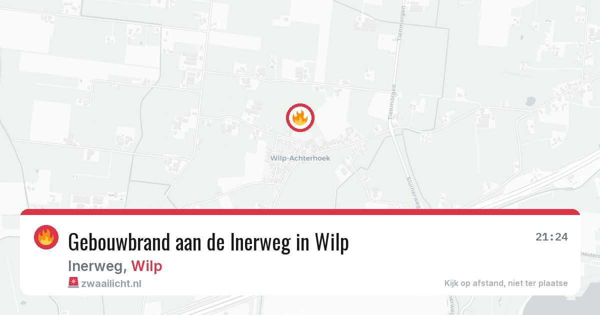 Gebouwbrand aan de Inerweg in Wilp — 15 jun 2026