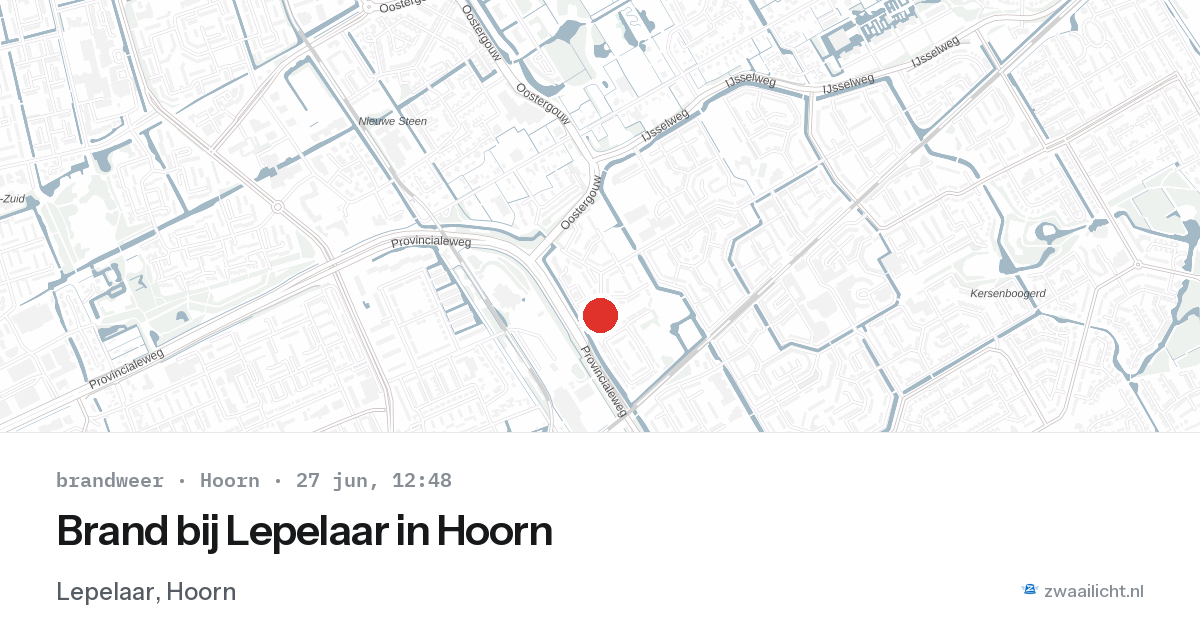 Brand bij Lepelaar in Hoorn — 27 jun 2026