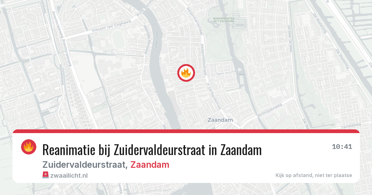 Reanimatie bij Zuidervaldeurstraat in Zaandam — 20 mrt 2026