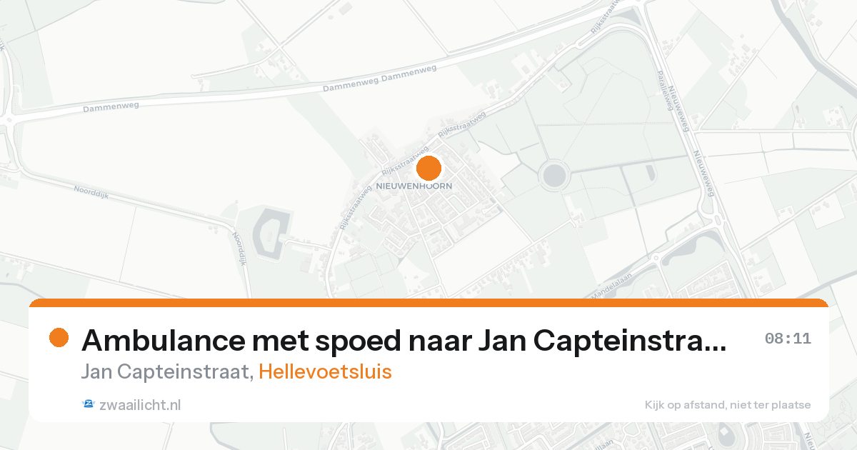 Ambulance met spoed naar Jan Capteinstraat in Hellevoetsluis — 26 aug 2026