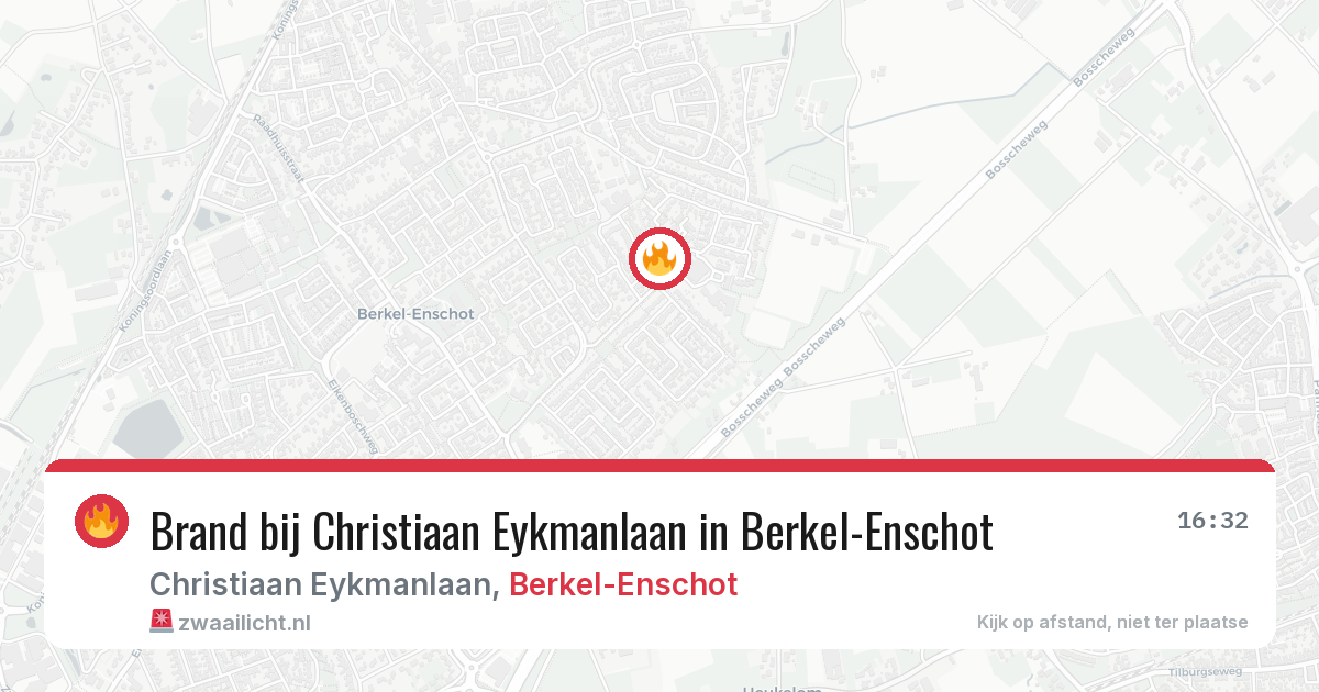 Brand bij Christiaan Eykmanlaan in Berkel-Enschot — 1 jun 2026