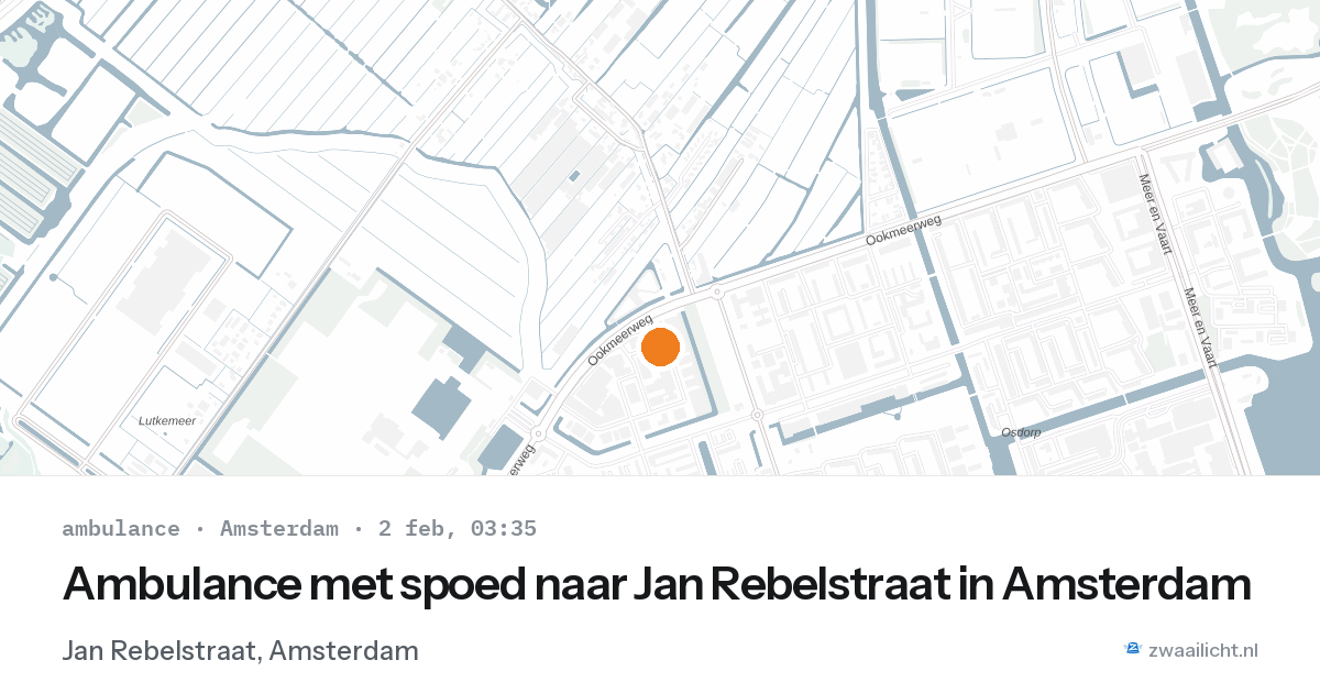 Ambulance met spoed naar Jan Rebelstraat in Amsterdam — 2 feb 2026