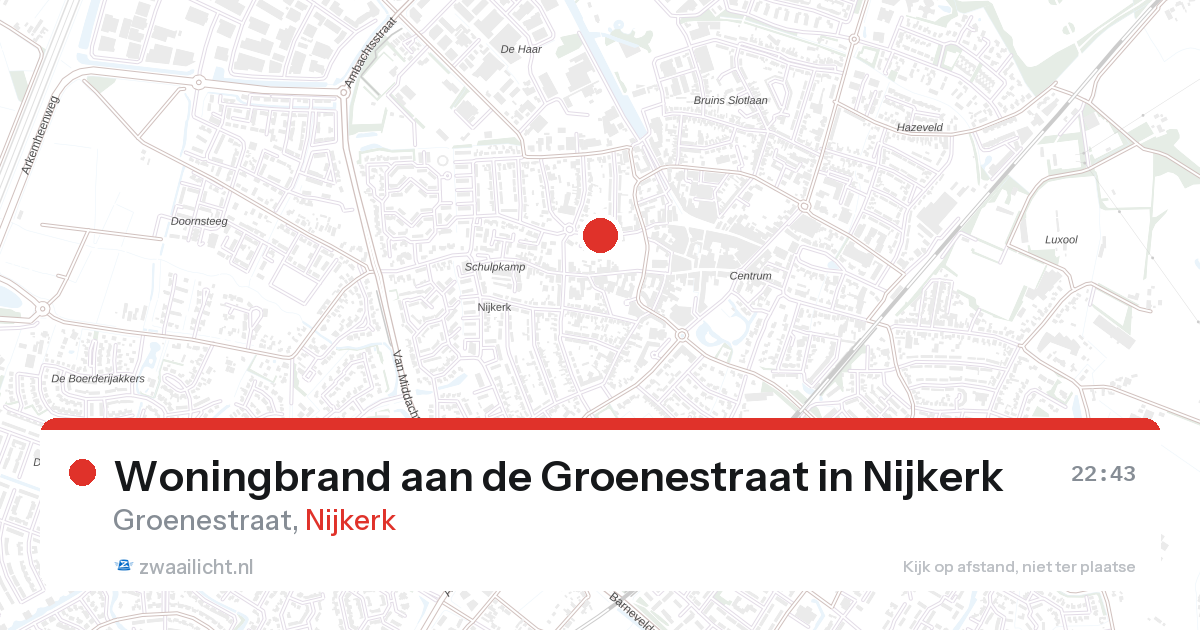 Woningbrand aan de Groenestraat in Nijkerk — 31 jan 2026