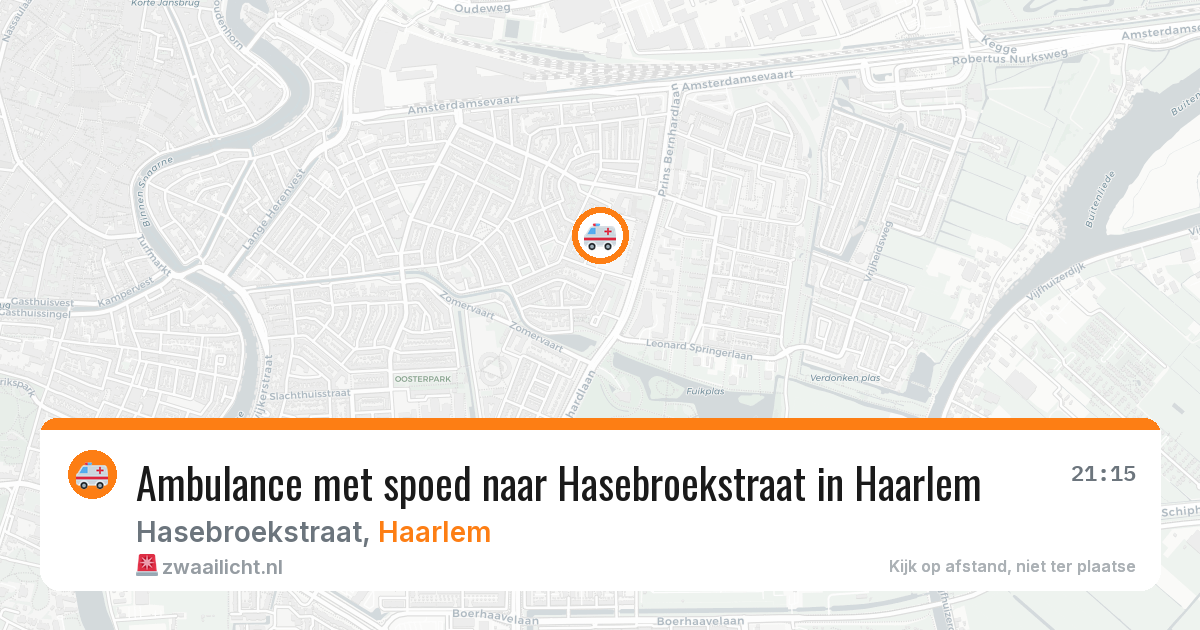 Ambulance met spoed naar Hasebroekstraat in Haarlem — 16 jul 2026