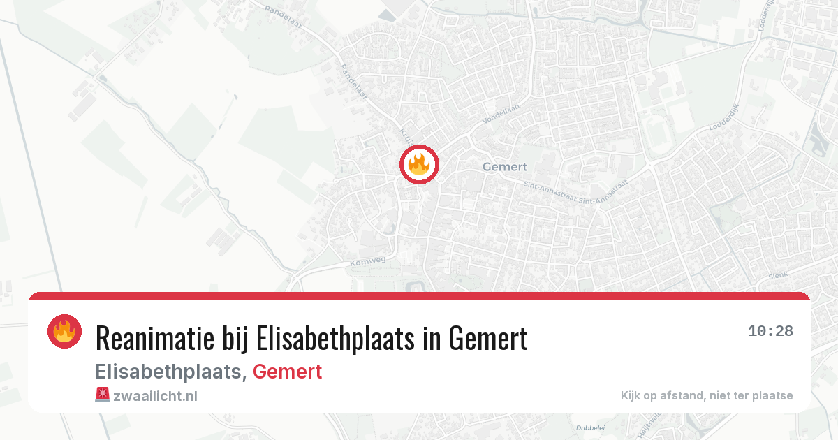 Reanimatie bij Elisabethplaats in Gemert — 2 aug 2026