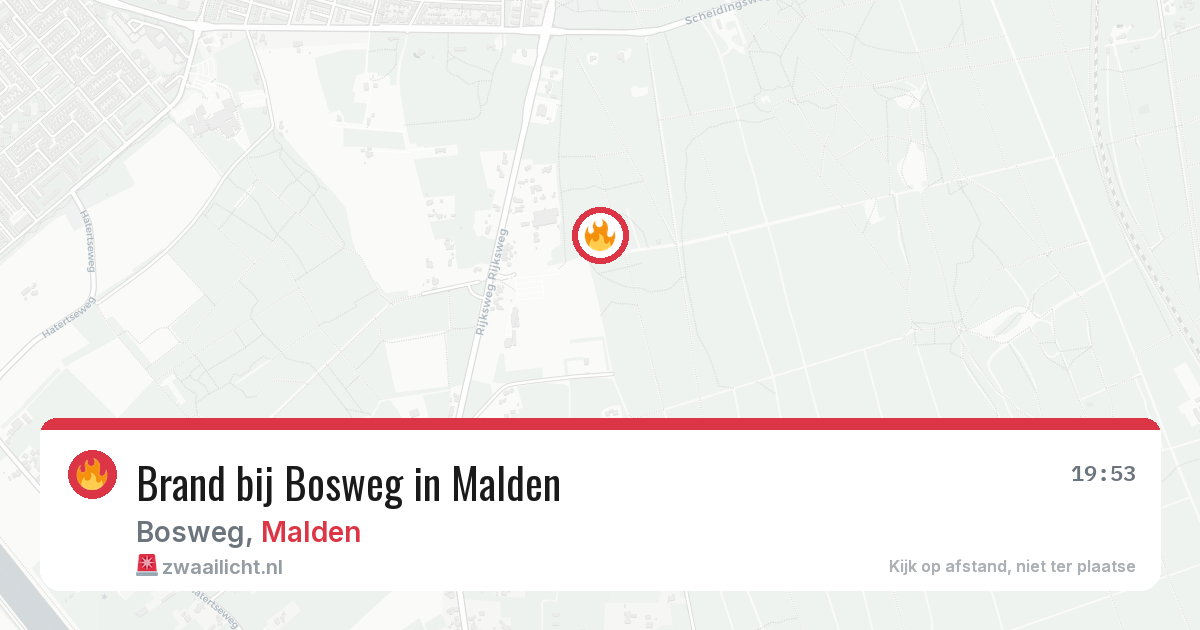 Brand bij Bosweg in Malden — 28 jun 2026