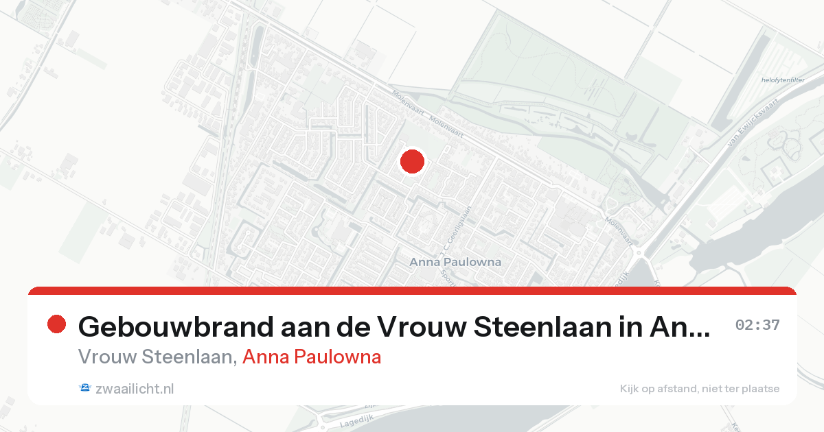 Gebouwbrand aan de Vrouw Steenlaan in Anna Paulowna — 30 mei 2026