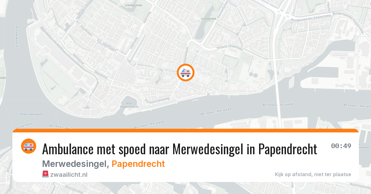 Ambulance met spoed naar Merwedesingel in Papendrecht — 4 aug 2026