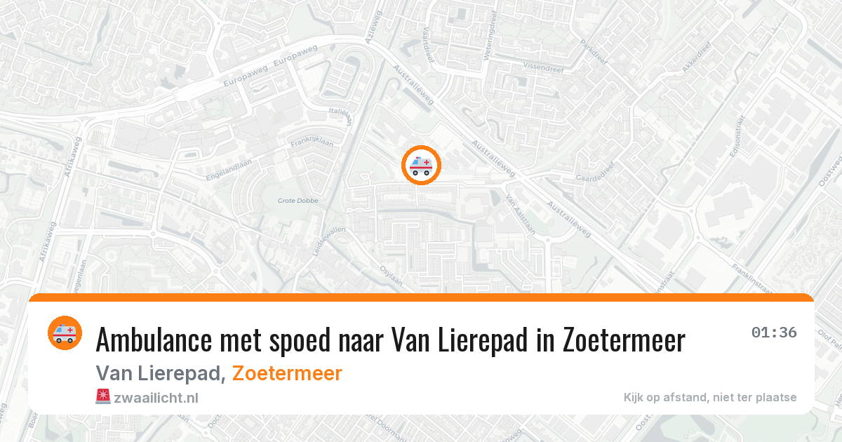 Ambulance met spoed naar Van Lierepad in Zoetermeer — 6 aug 2026