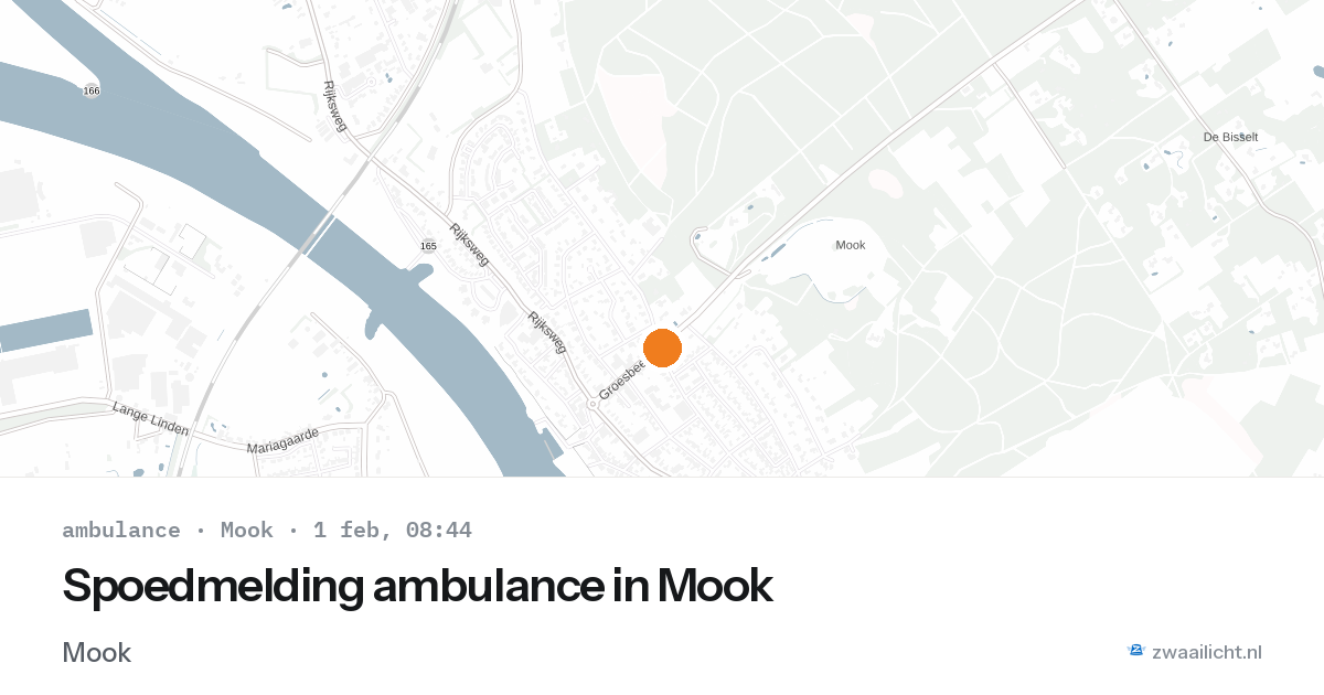 Spoedmelding ambulance in Mook — 1 feb 2026