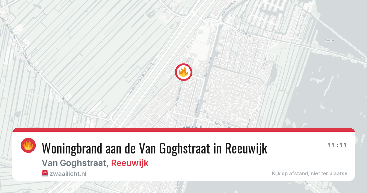 Woningbrand aan de Van Goghstraat in Reeuwijk — 1 aug 2026