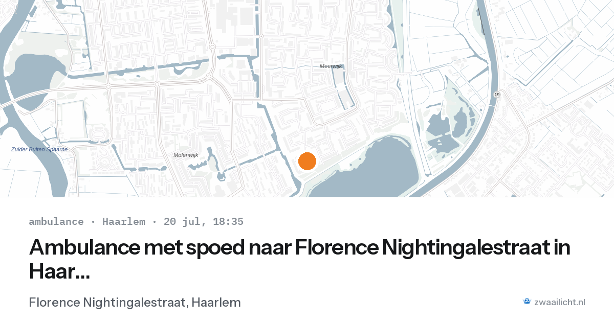 Ambulance met spoed naar Florence Nightingalestraat in Haarlem — 20 jul 2026