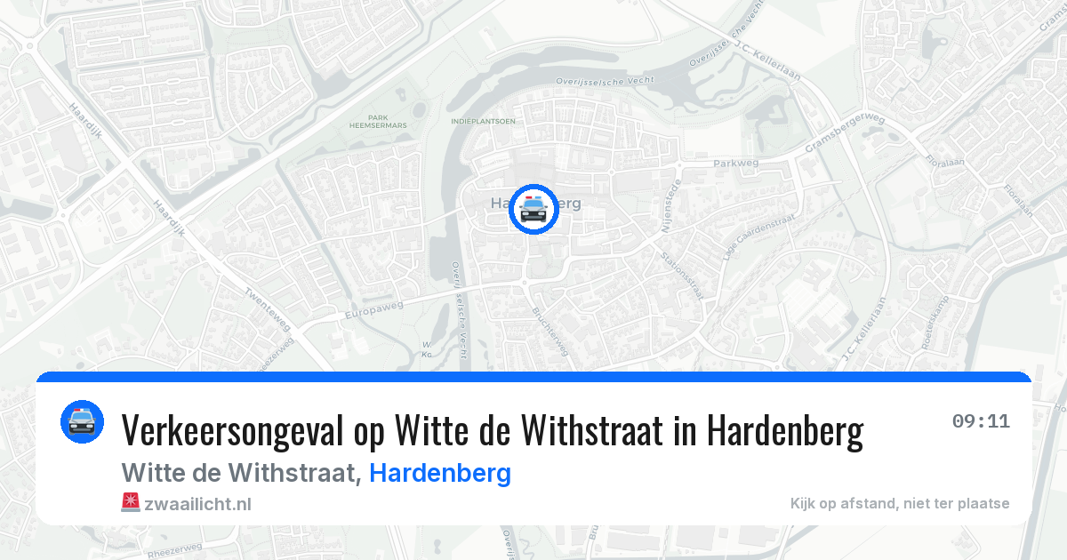 Verkeersongeval op Witte de Withstraat in Hardenberg — 15 mrt 2026