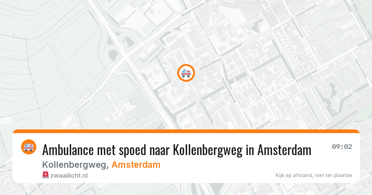 Ambulance met spoed naar Kollenbergweg in Amsterdam — 22 mei 2026