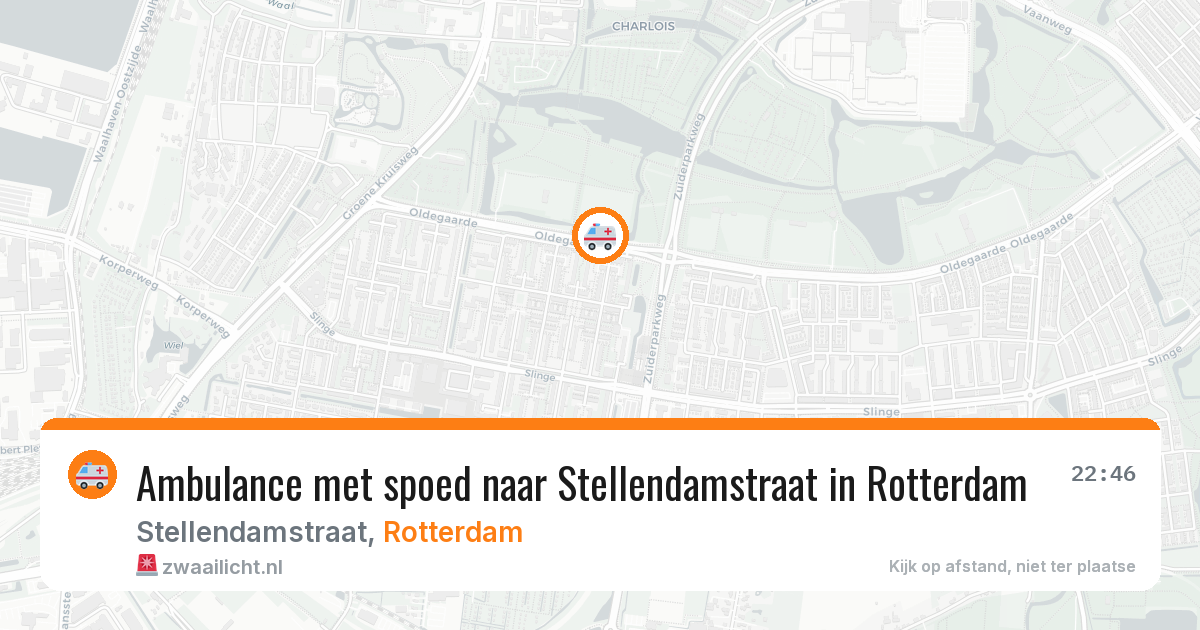 Ambulance met spoed naar Stellendamstraat in Rotterdam — 20 apr 2026