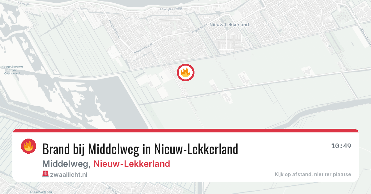 Brand bij Middelweg in Nieuw-Lekkerland — 25 mei 2026