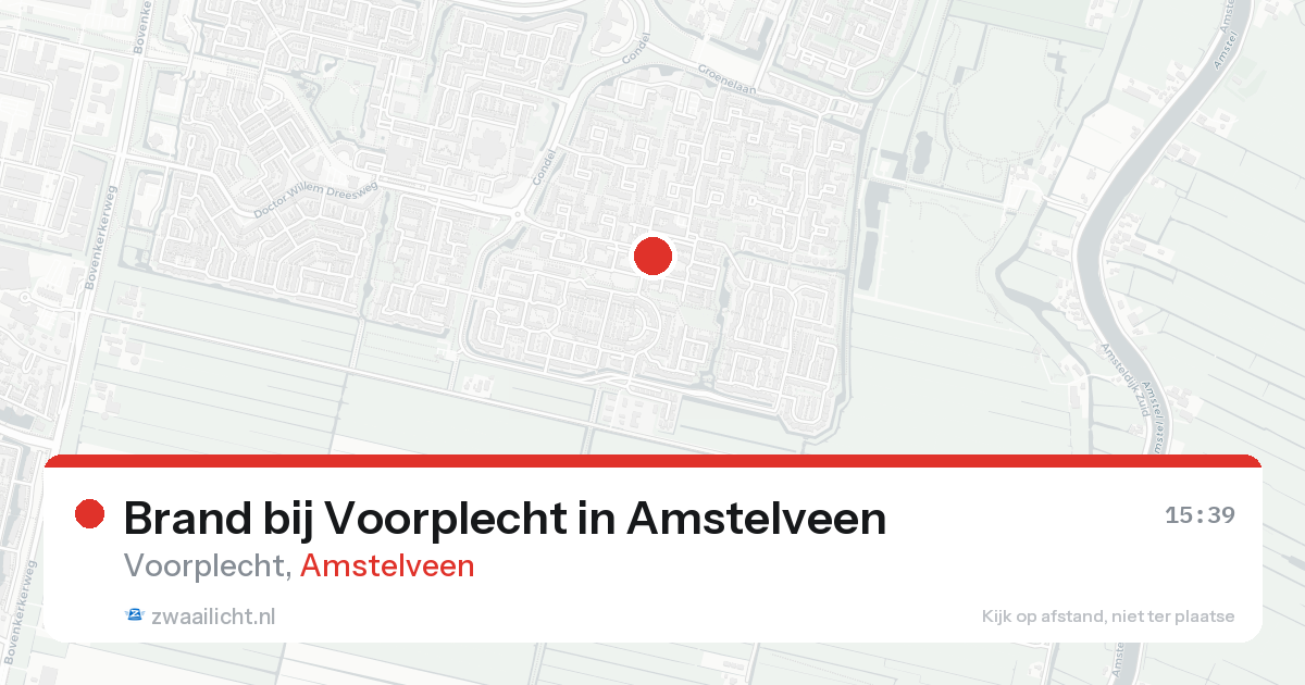 Brand bij Voorplecht in Amstelveen — 20 aug 2026