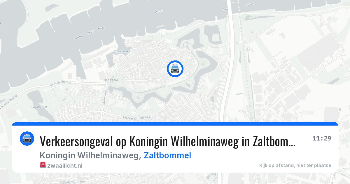 Verkeersongeval op Koningin Wilhelminaweg in Zaltbommel — 24 jan 2026