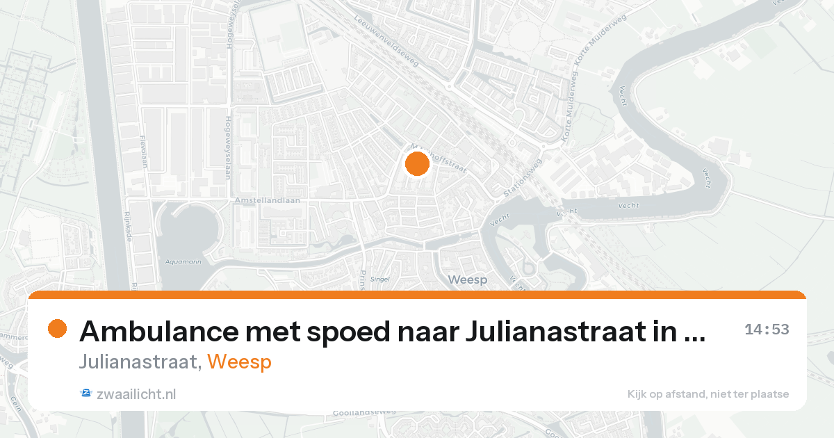 Ambulance met spoed naar Julianastraat in Weesp — 17 aug 2026