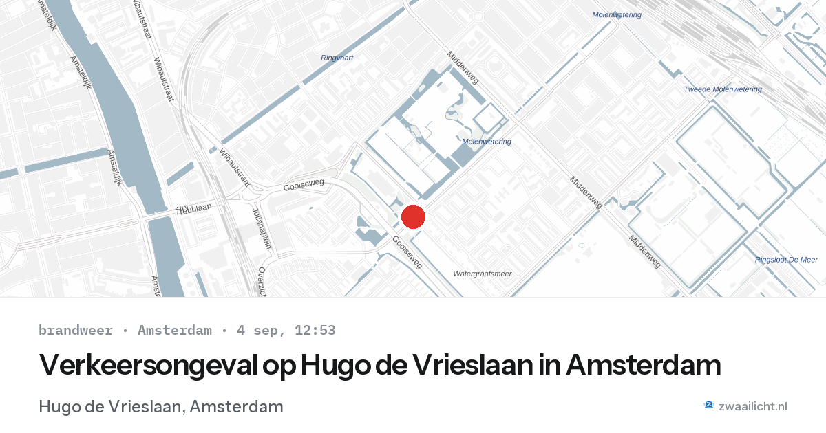 Verkeersongeval op Hugo de Vrieslaan in Amsterdam — 4 sep 2026