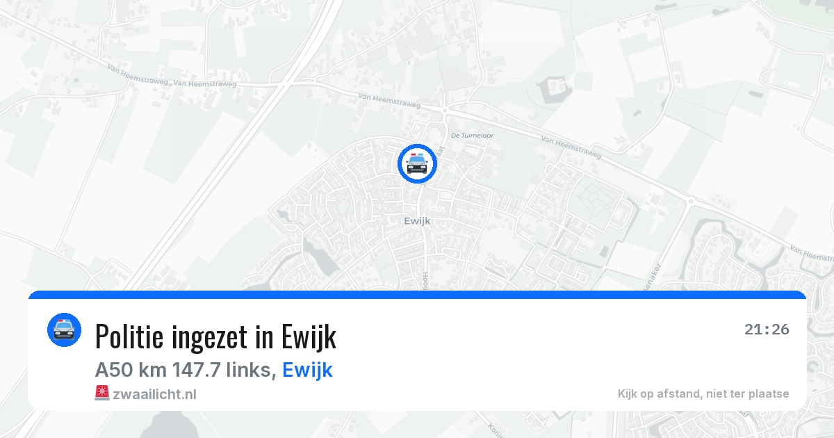 Politie ingezet in Ewijk — 11 jun 2026 | 🚨 Zwaailicht.nl