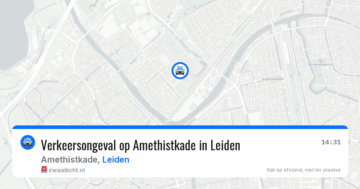 Verkeersongeval op Amethistkade in Leiden — 31 mei 2026