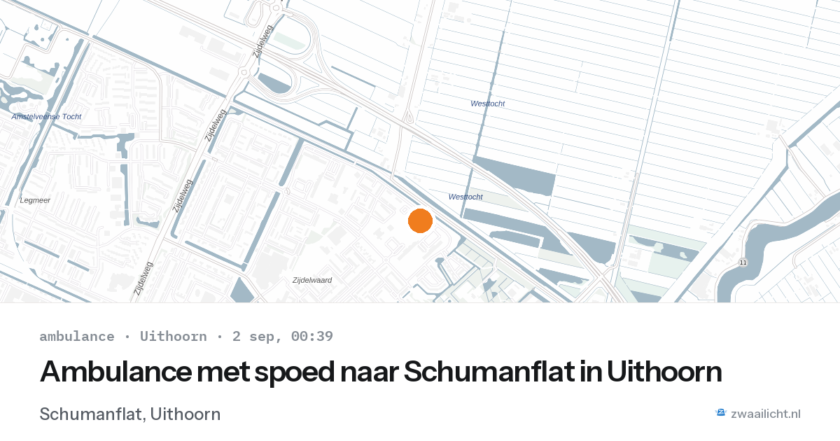 Ambulance met spoed naar Schumanflat in Uithoorn — 1 sep 2026