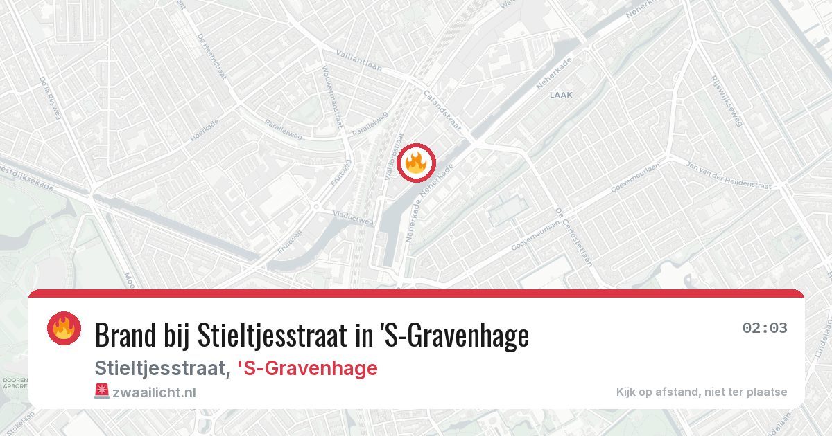 Brand bij Stieltjesstraat in 'S-Gravenhage — 2 jun 2026