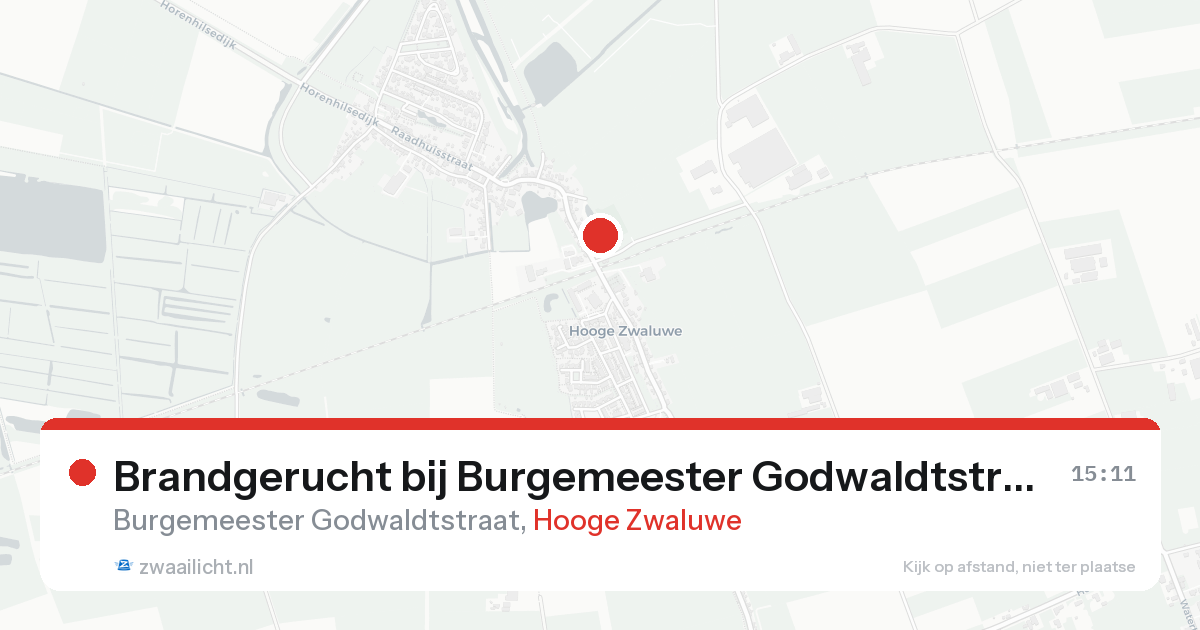 Brandgerucht bij Burgemeester Godwaldtstraat in Hooge Zwaluwe — 23 aug 2026
