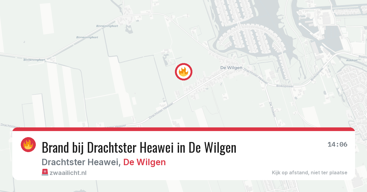 Brand bij Drachtster Heawei in De Wilgen — 26 mei 2026